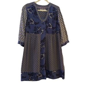 Boden blue patterned dress